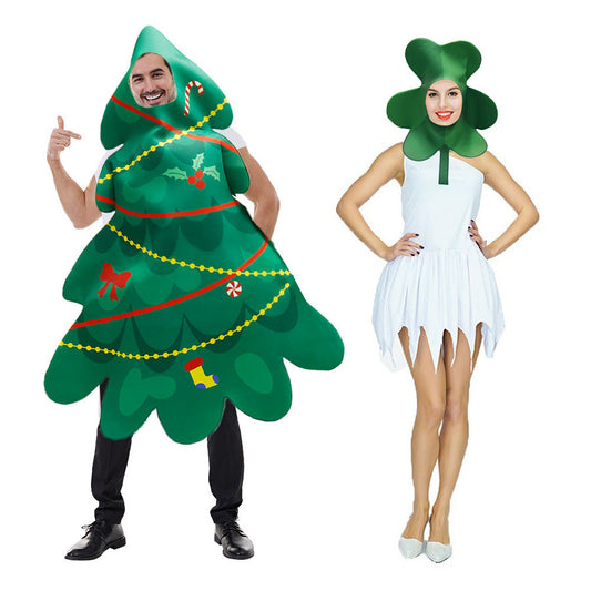 Ensemble de costumes de sapin et de feuilles de Noël