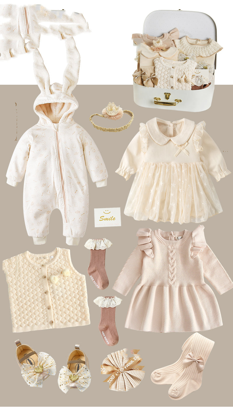 Ensemble 8 pièces en coton pour bébé fille