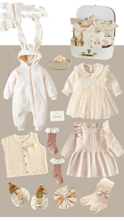 Ensemble 8 pièces en coton pour bébé fille