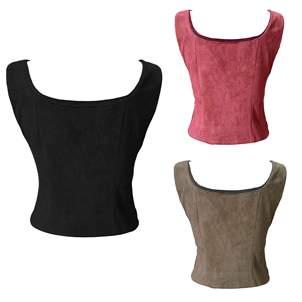 Costume d'Halloween avec gilet en daim noir
