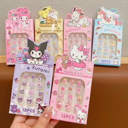 Children’s Hello Kitty Kuromi Nail Stickers Detachable Kids - Cake Pops Parties