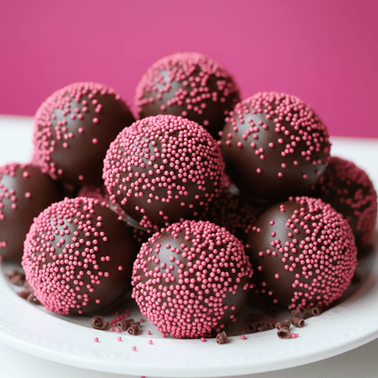 Chocolate Cake Pops With Pink Sprinkles - Cake Pops Parties