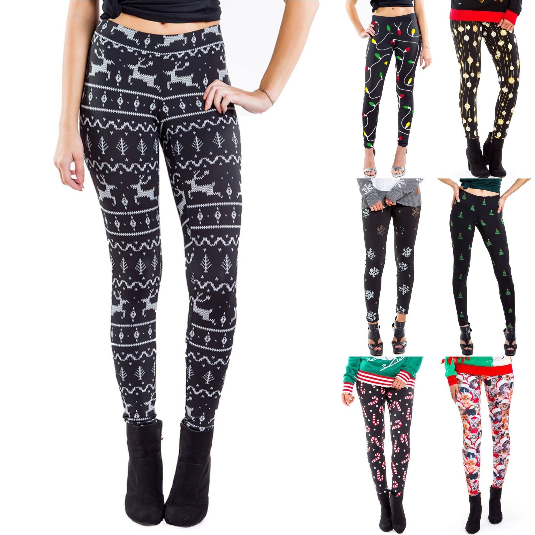 Christmas Costume Slim - fit Printed Trousers - Cake Pops Parties