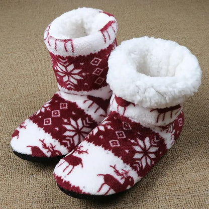 Christmas Elk Cozy Indoor Slippers - Cake Pops Parties
