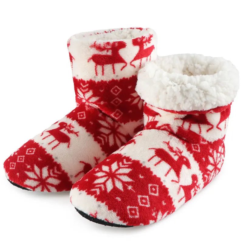 Christmas Elk Cozy Indoor Slippers - Cake Pops Parties