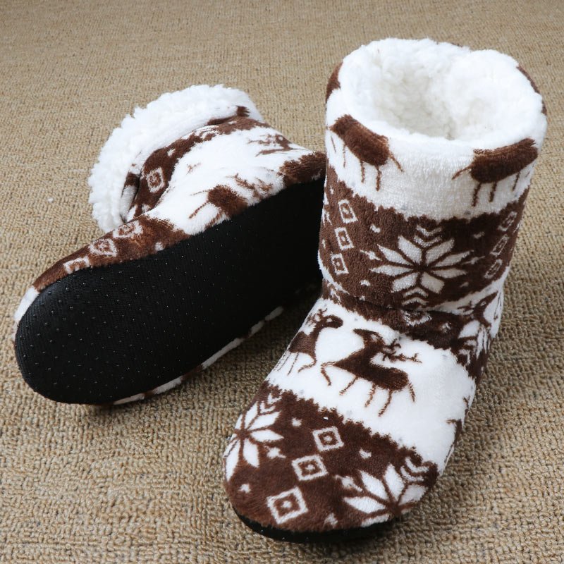 Christmas Elk Plush House Slippers - Cake Pops Parties