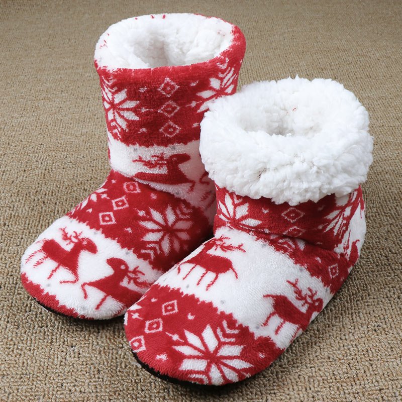 Christmas Elk Plush House Slippers - Cake Pops Parties