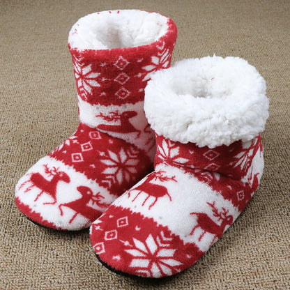 Christmas Elk Plush House Slippers - Cake Pops Parties
