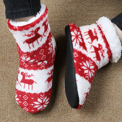 Christmas Elk Plush House Slippers - Cake Pops Parties