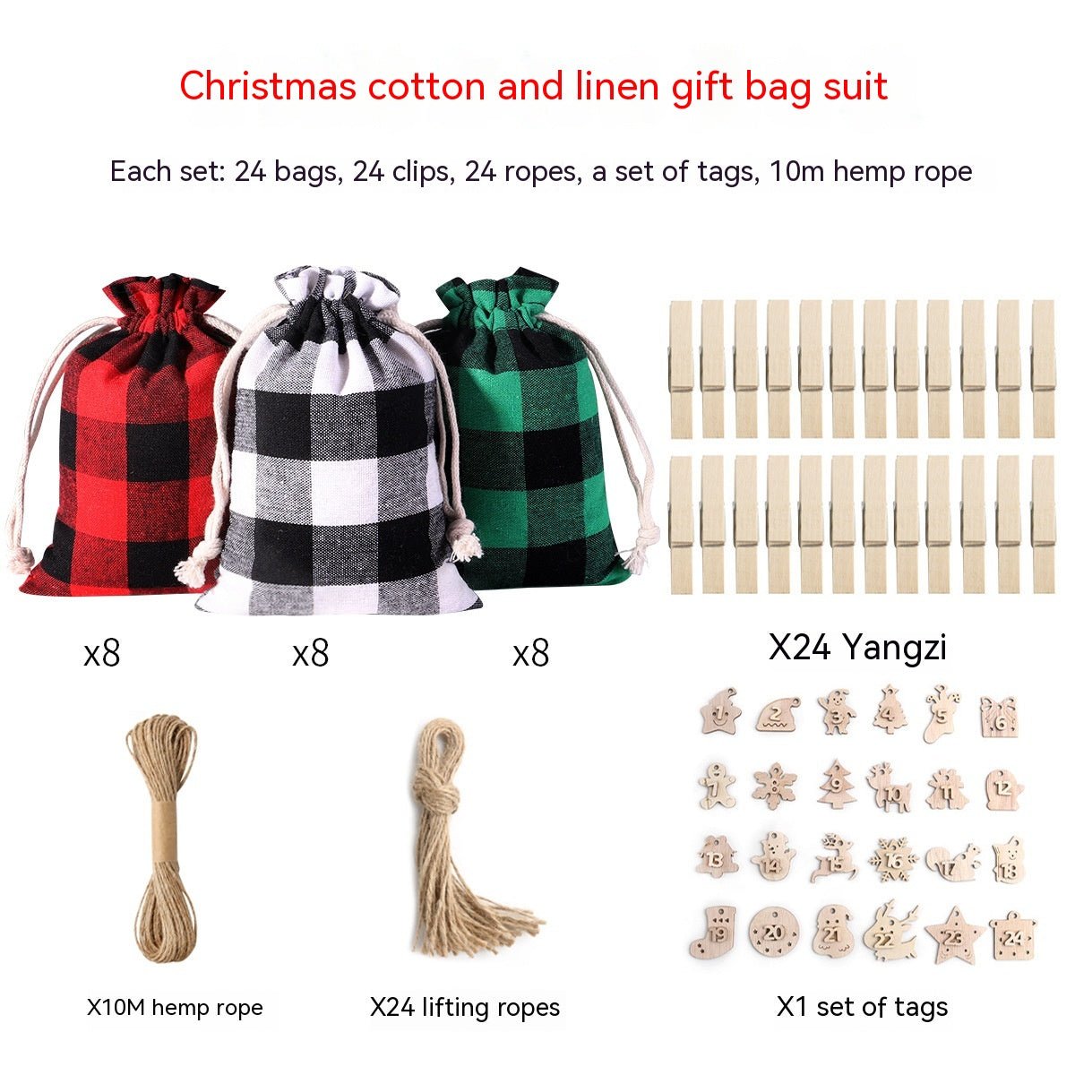 Christmas Linen Candy Bags Set - Cake Pops Parties
