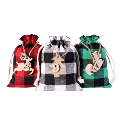 Christmas Linen Candy Bags Set - Cake Pops Parties