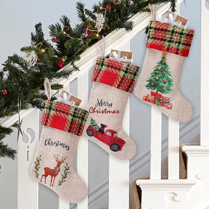 Christmas Linen Stockings Set - Cake Pops Parties