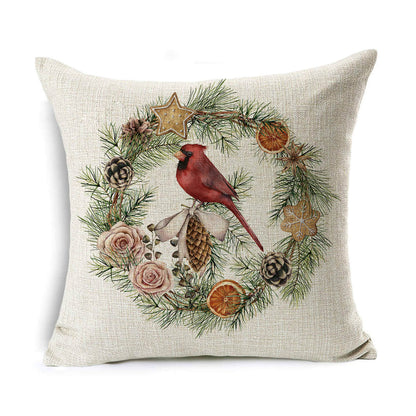 Christmas Linen Wreath Pillowcase - Cake Pops Parties
