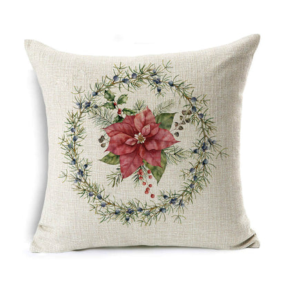 Christmas Linen Wreath Pillowcase - Cake Pops Parties