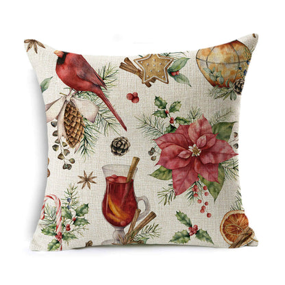 Christmas Linen Wreath Pillowcase - Cake Pops Parties