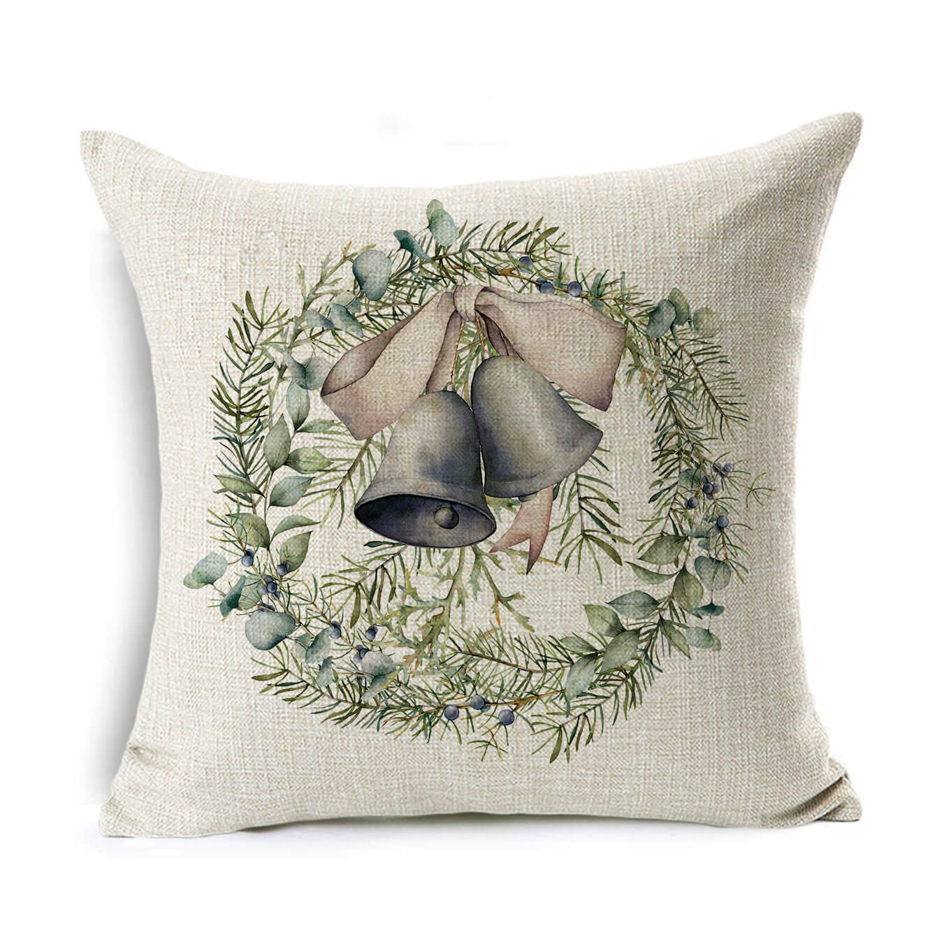 Christmas Linen Wreath Pillowcase - Cake Pops Parties