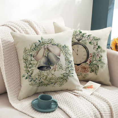 Christmas Linen Wreath Pillowcase - Cake Pops Parties