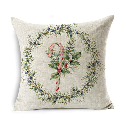 Christmas Linen Wreath Pillowcase - Cake Pops Parties