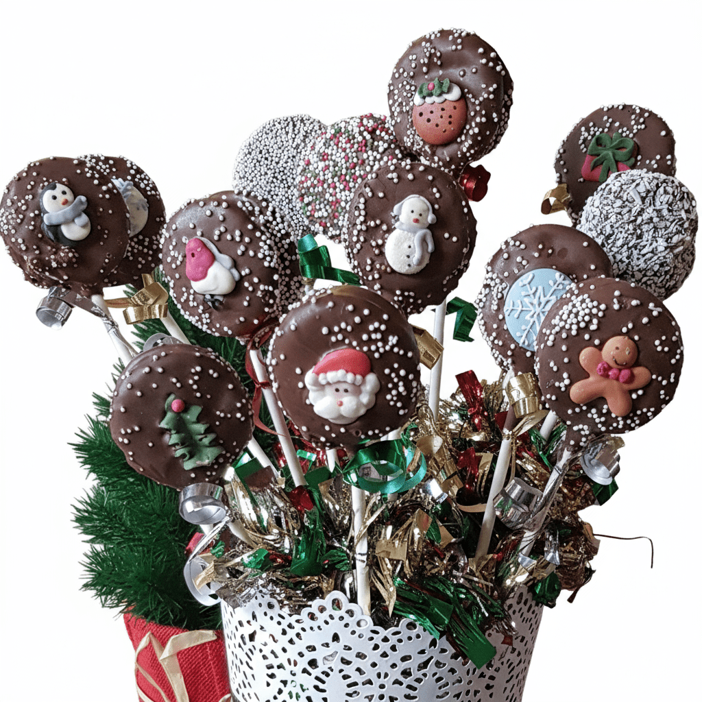 Christmas Oreo Cake Pops Bouquet - Cake Pops Parties
