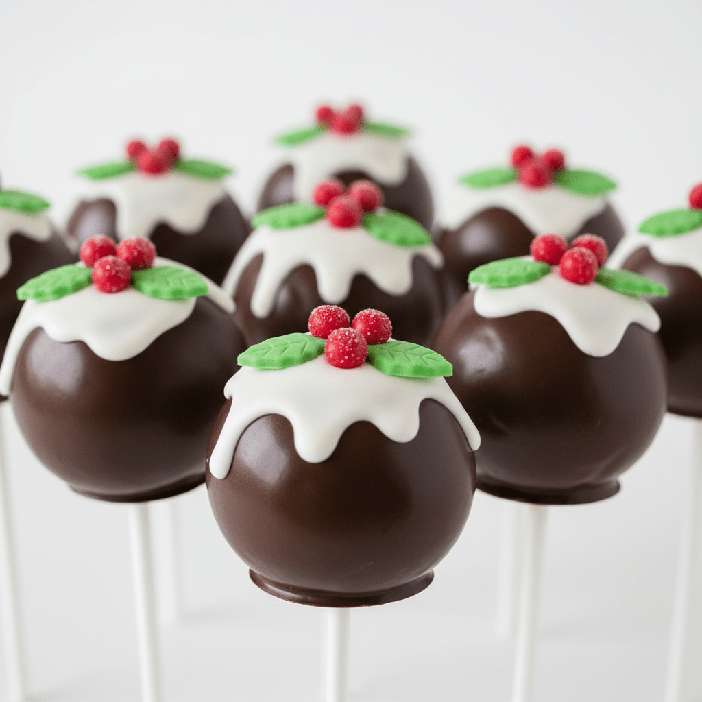 Christmas Pudding Cake Pops - Cake Pops Parties