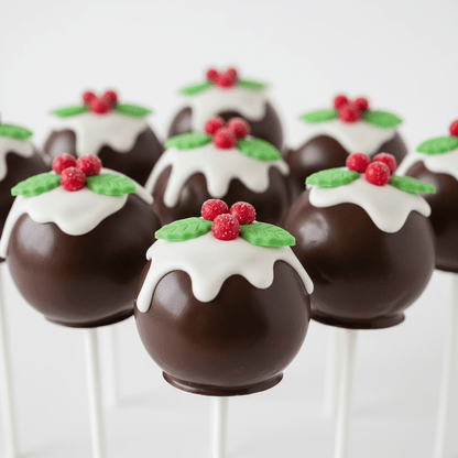 Christmas Pudding Cake Pops - Cake Pops Parties