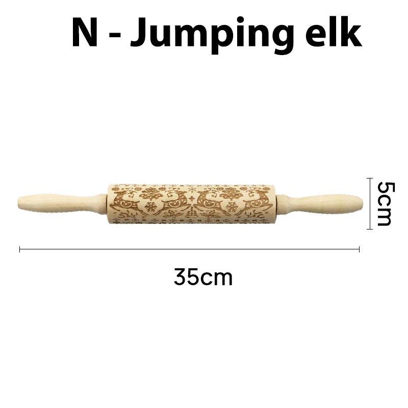 Christmas Rolling Pins - Snowflake Elk Patterned Roller - Cake Pops Parties