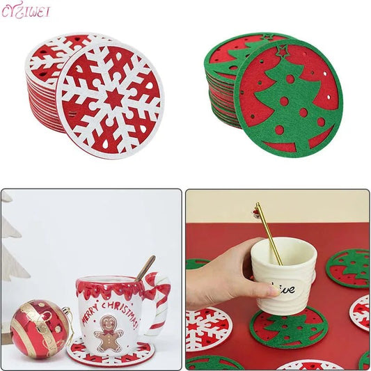 Christmas Snowflake Cup Mat Coasters Set - Cake Pops Parties