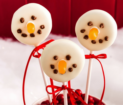 Christmas Snowmen Oreo Cake Pops - Cake Pops Parties