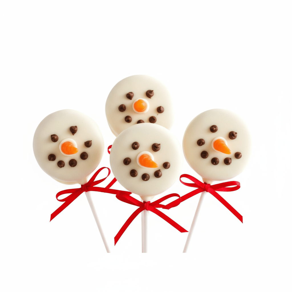 Christmas Snowmen Oreo Cake Pops - Cake Pops Parties
