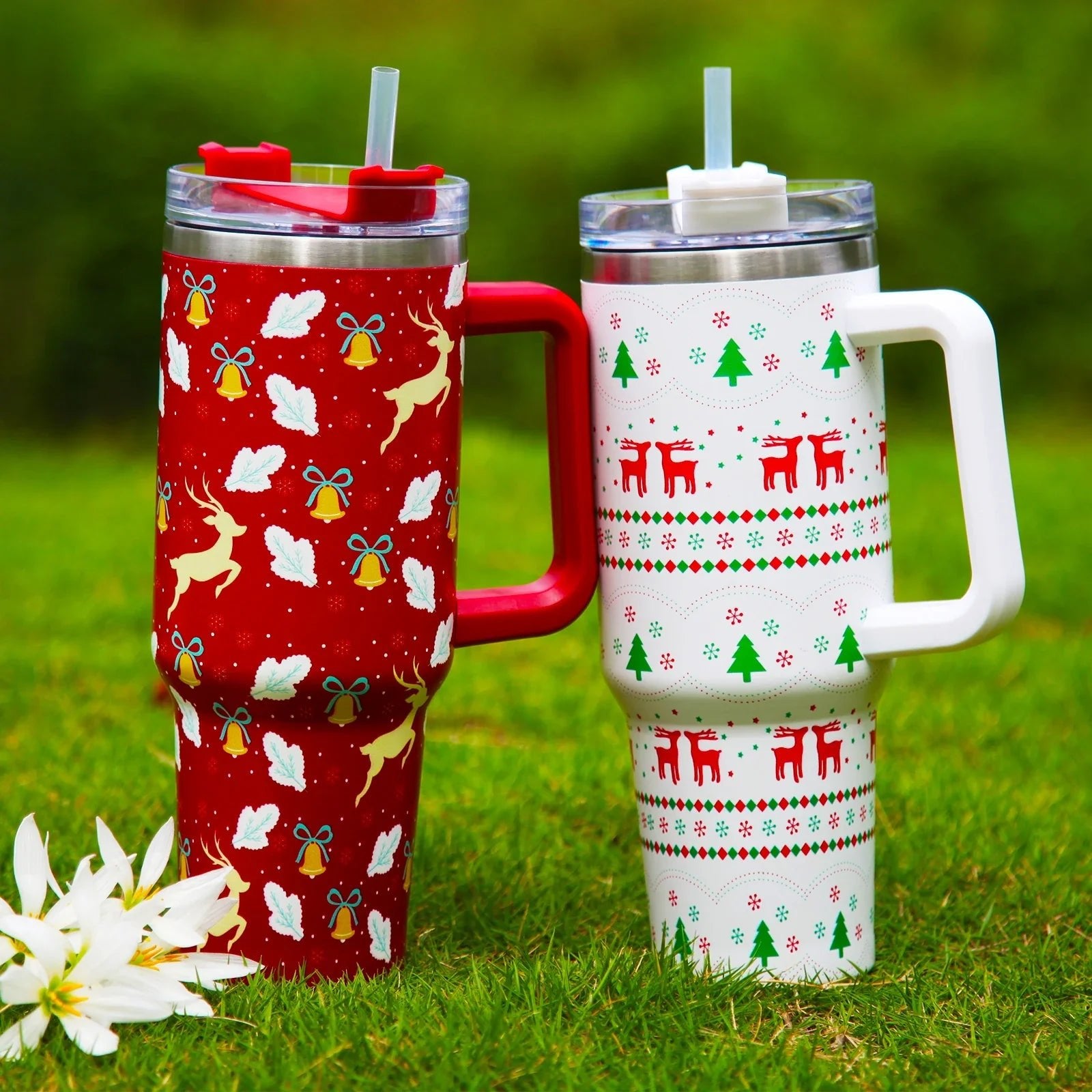 Christmas Thermos Water Bottle 40oz - Cake Pops Parties