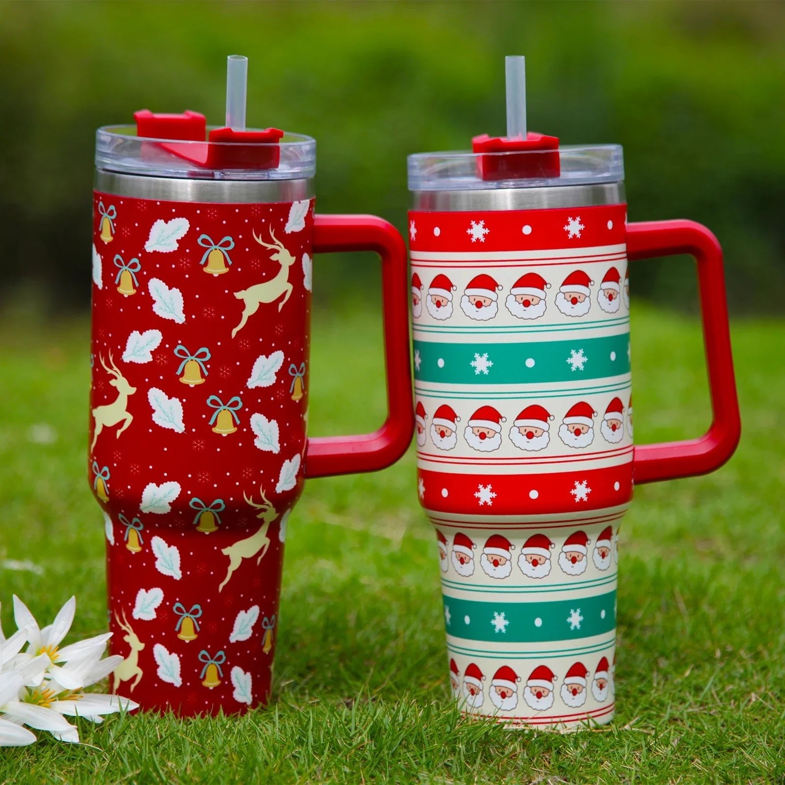 Christmas Thermos Water Bottle 40oz - Cake Pops Parties