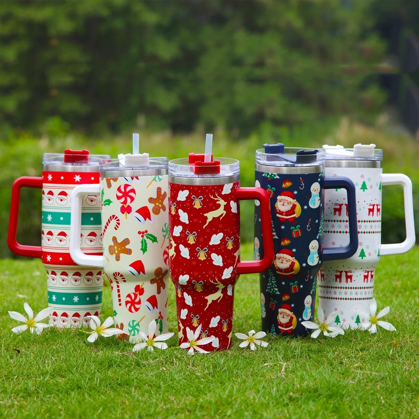 Christmas Thermos Water Bottle 40oz - Cake Pops Parties