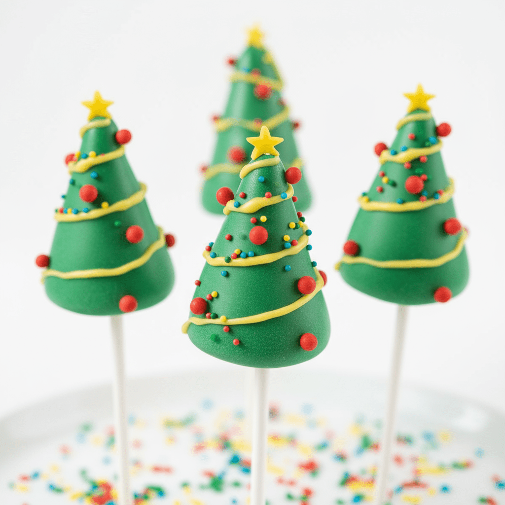 Christmas Tree Cake Pops - Cake Pops Parties