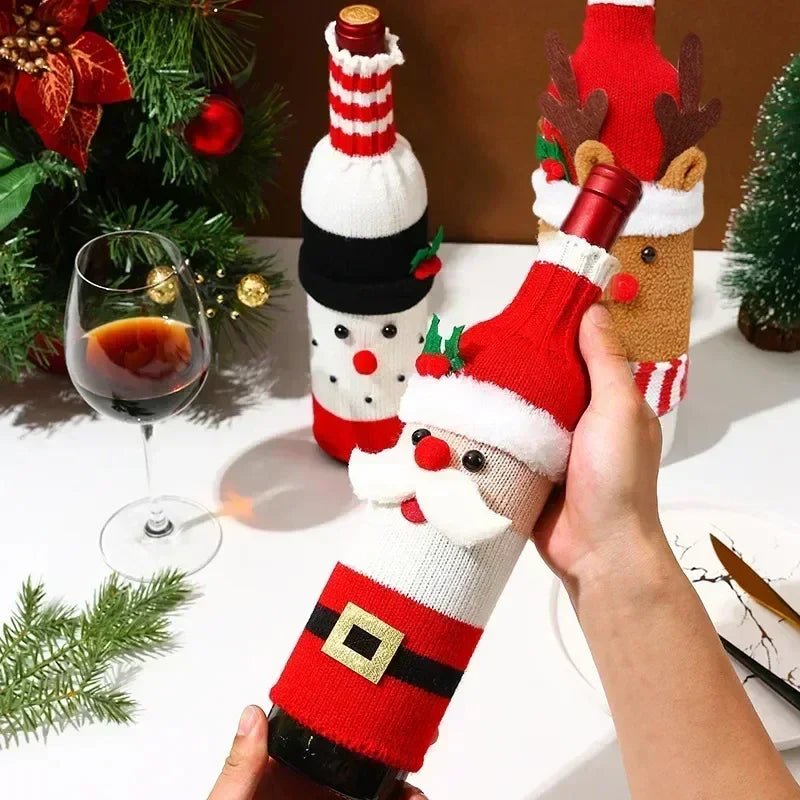 Christmas Wine Bottle Cover Set - Cake Pops Parties
