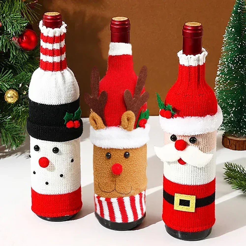Christmas Wine Bottle Cover Set - Cake Pops Parties