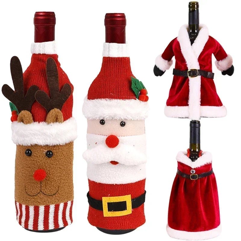 Christmas Wine Bottle Cover Set - Cake Pops Parties