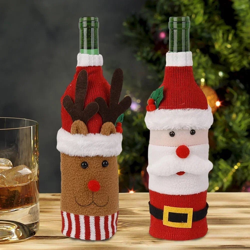 Christmas Wine Bottle Cover Set - Cake Pops Parties