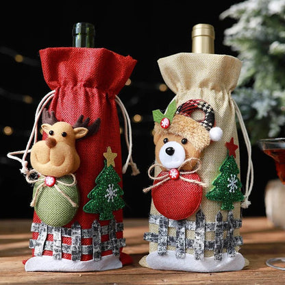 Christmas Wine Bottle Cover Snowman Decor - Cake Pops Parties