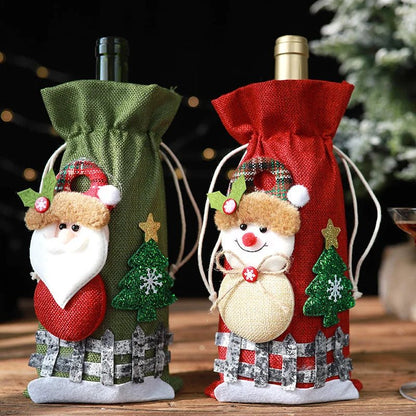 Christmas Wine Bottle Cover Snowman Decor - Cake Pops Parties