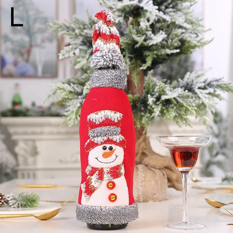 Christmas Wine Bottle Cover Snowman Decor - Cake Pops Parties