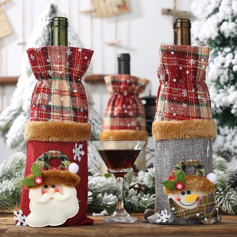 Christmas Wine Bottle Cover Snowman Decor - Cake Pops Parties