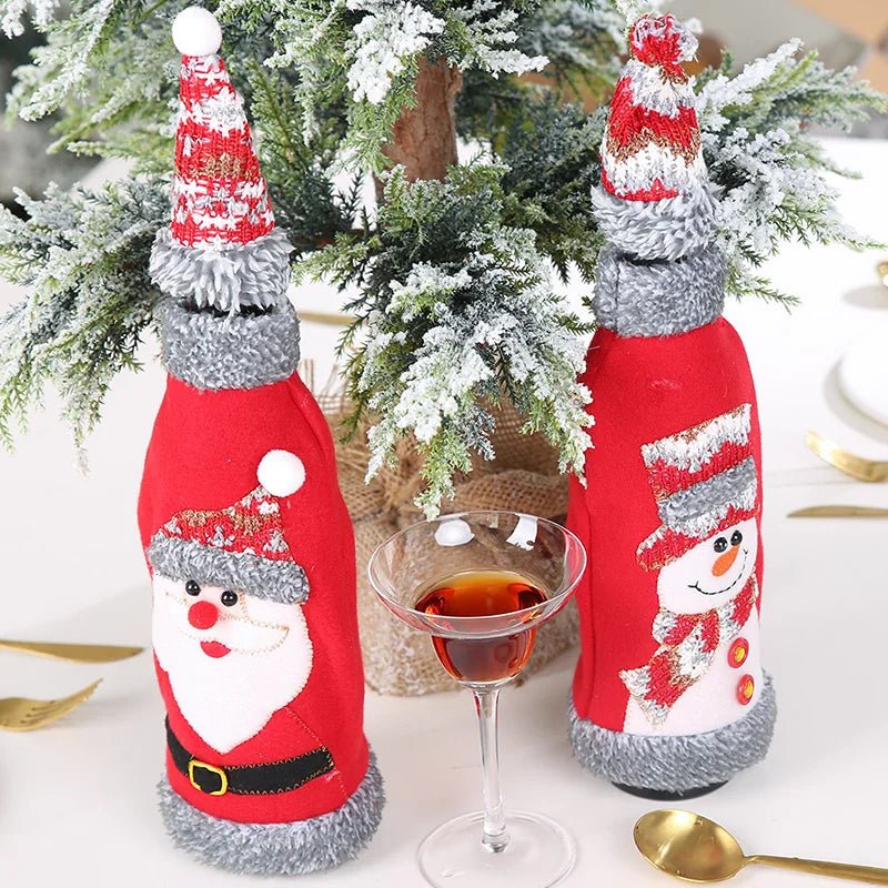 Christmas Wine Bottle Cover Snowman Decor - Cake Pops Parties