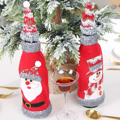 Christmas Wine Bottle Cover Snowman Decor - Cake Pops Parties