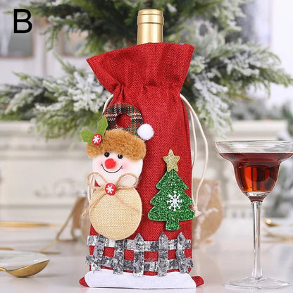 Christmas Wine Bottle Cover Snowman Decor - Cake Pops Parties