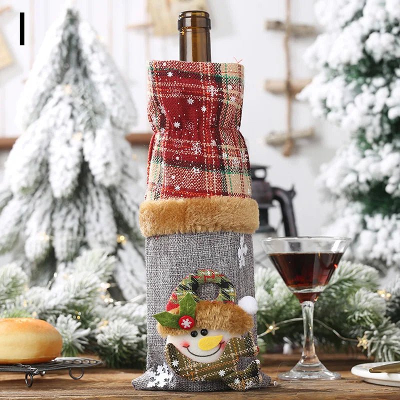 Christmas Wine Bottle Cover Snowman Decor - Cake Pops Parties