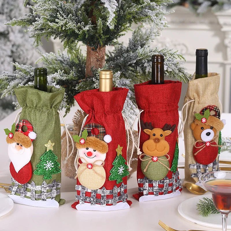 Christmas Wine Bottle Cover Snowman Decor - Cake Pops Parties