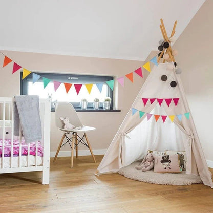 Colorful Jute Linen Birthday Bunting Garland - Cake Pops Parties