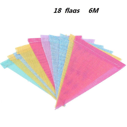 Colorful Jute Linen Birthday Bunting Garland - Cake Pops Parties
