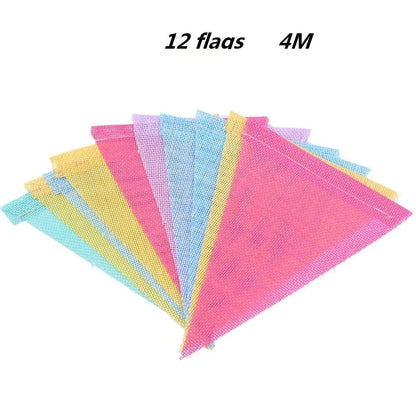 Colorful Jute Linen Birthday Bunting Garland - Cake Pops Parties