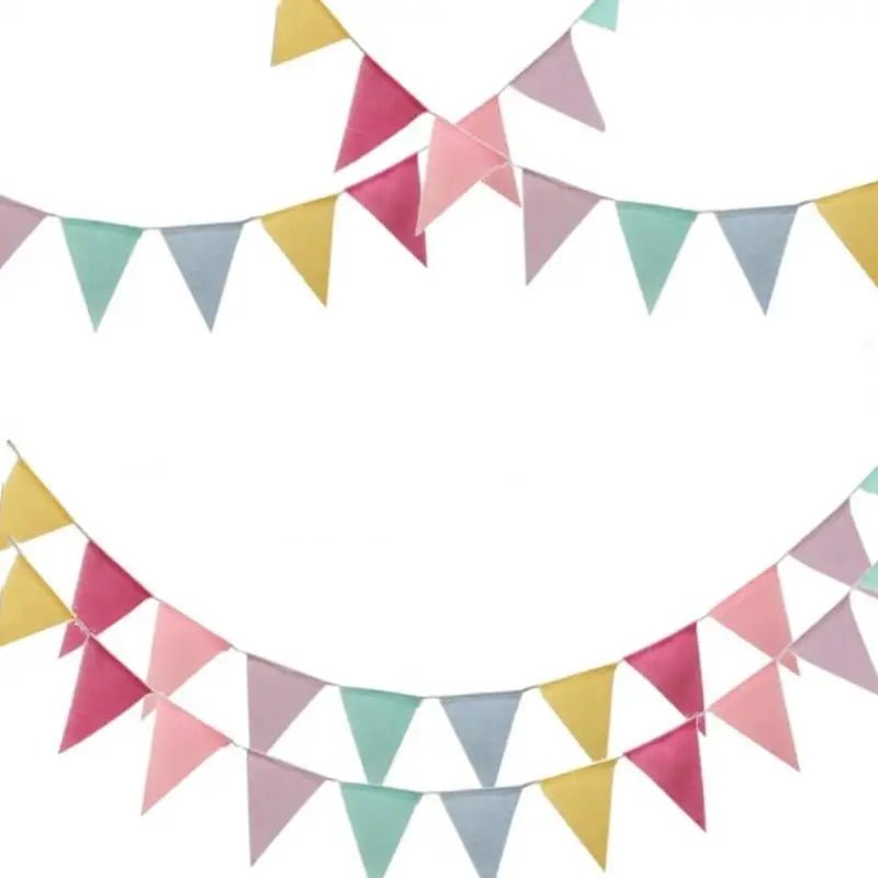 Colorful Jute Linen Party Bunting Banners - Cake Pops Parties